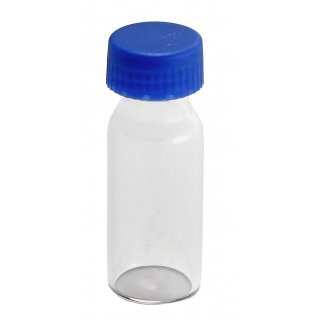 100 Stck Gewindeglser1,5 g/ml, GL ND9, Laborglas mit Schraubverschluss blau, 32mm x 12mm, Klarglas