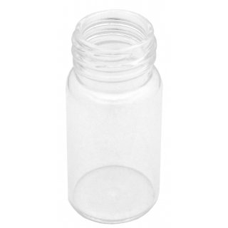 Gewindeflaschen 20g/ml, ND24, Laborglas mit Schraubdeckel schwarz, 57mm x 27,5mm Klarglas