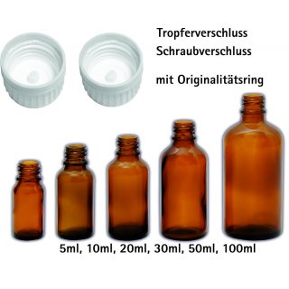 5ml Medizinflaschen braun, 100 Stck, UV Schutz